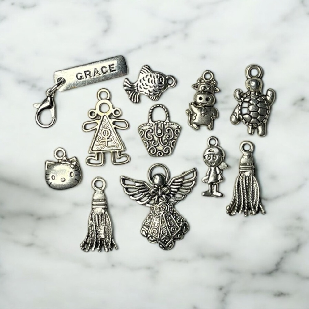 Silver Jewelry Charm Set